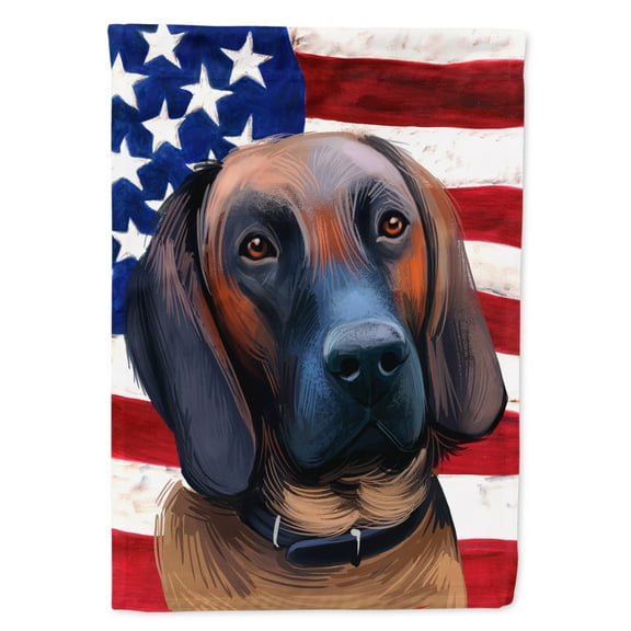 Hanover Hound Dog American Flag Flag Canvas House Size