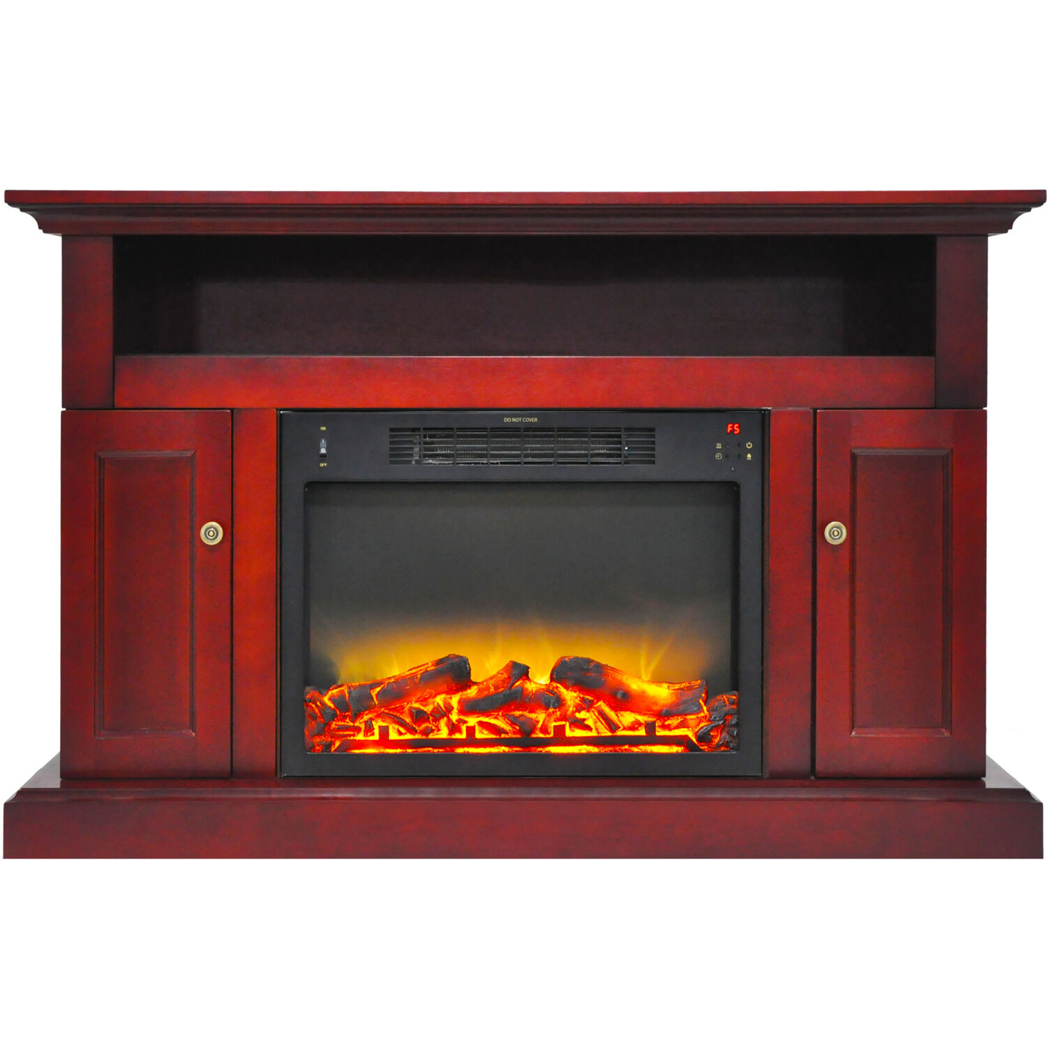 Hanover Kingsford Electric Fireplace with an Enhanced Log Display and 47 In. Entertainment Stand in Cherry - image 1 of 1
