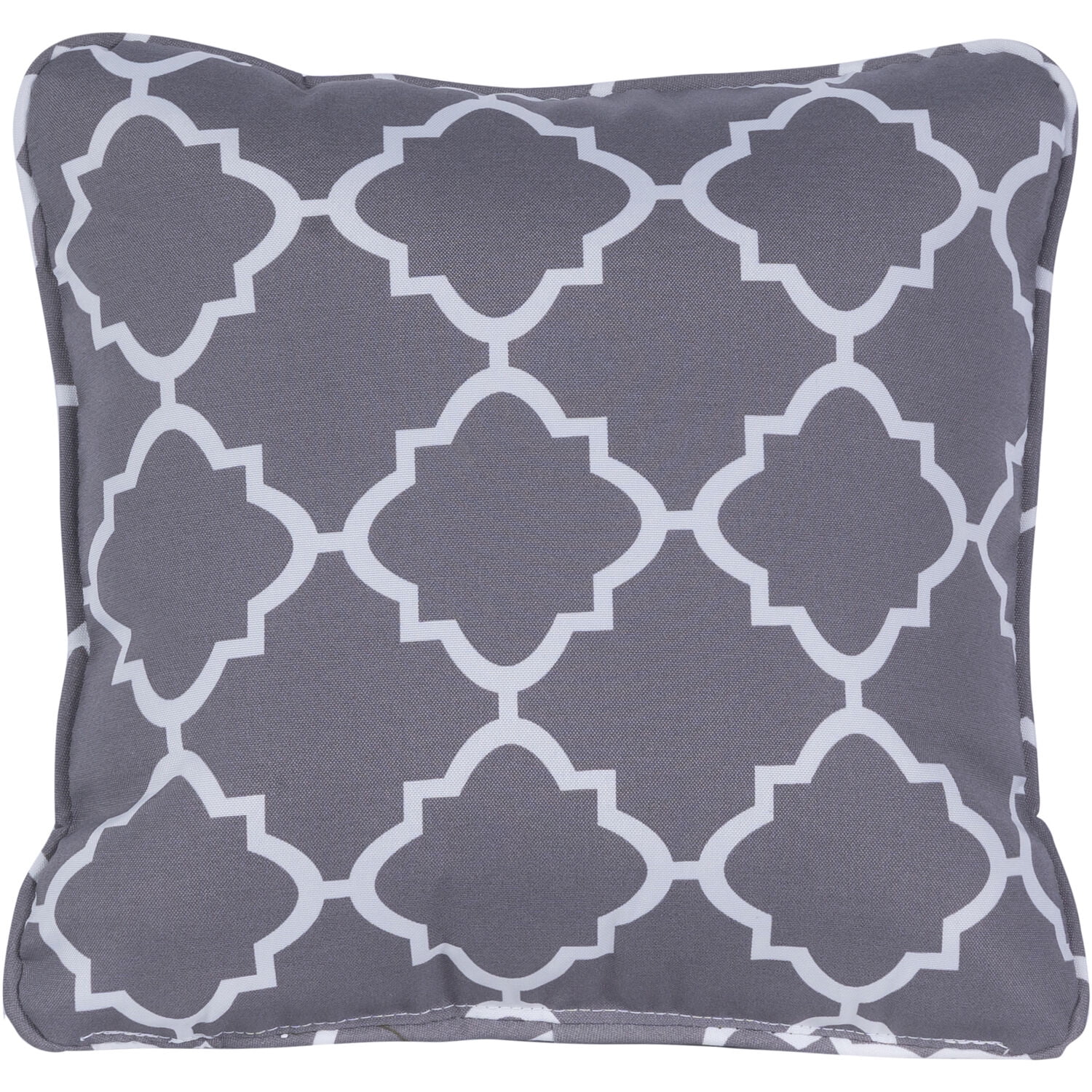 Plush Lattice Grey Square Fabric Throw Pillow Set