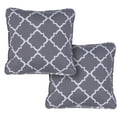 thumbnail image 1 of Hanover Lattice Indoor/Outdoor Throw Pillow, Decorative, Set of 2, Grey - HANTPLATT-GRY-2, 1 of 4