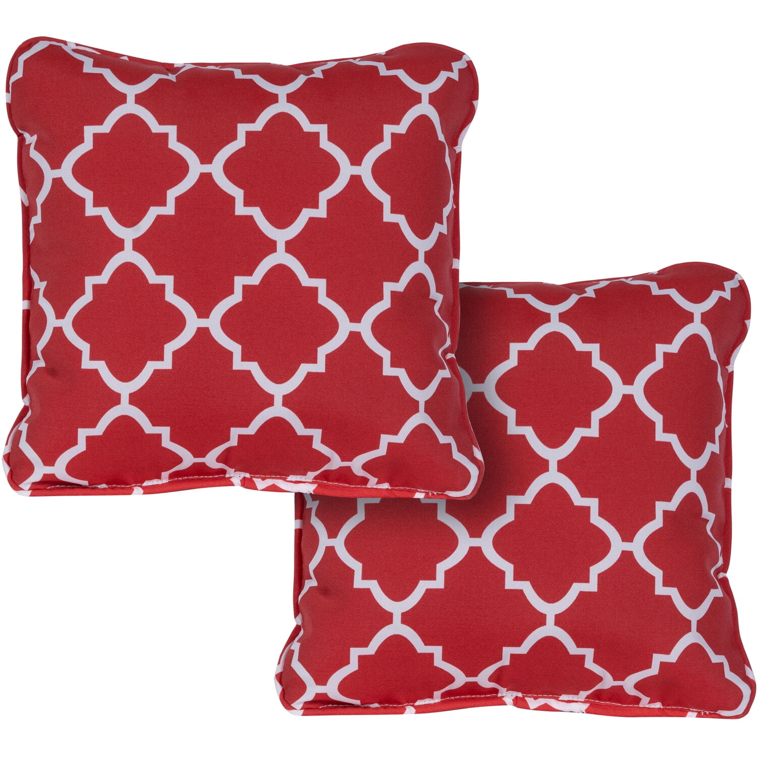 Hanover Red Lattice 16" Square Indoor/Outdoor Throw Pillow Set