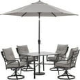 thumbnail image 1 of Hanover Lavallette 5-Piece Adult Modern Steel All Weather Dining Furniture Set Silver Linings, 1 of 15