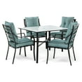 thumbnail image 1 of Hanover Lavallette 5-Piece Outdoor Dining Set with 42 in. Square Tempered Glass-Top Patio Table and 4 Ocean-Blue Cushioned Chairs, 1 of 11