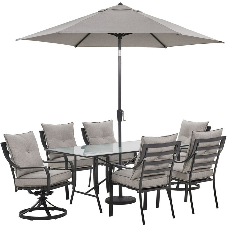 Hanover Lavallette 7-Piece Patio Set | 6 Cushioned Swivel Chairs Hanover Lavallette 7-Piece Patio Set | 6 Cushioned Swivel Chairs