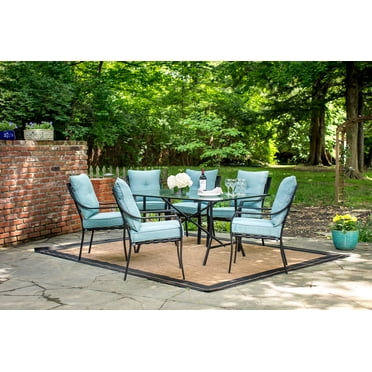 Hanover Lavallette 7-Piece Outdoor Dining Set in Ocean Blue, LAVDN7PC-BLU