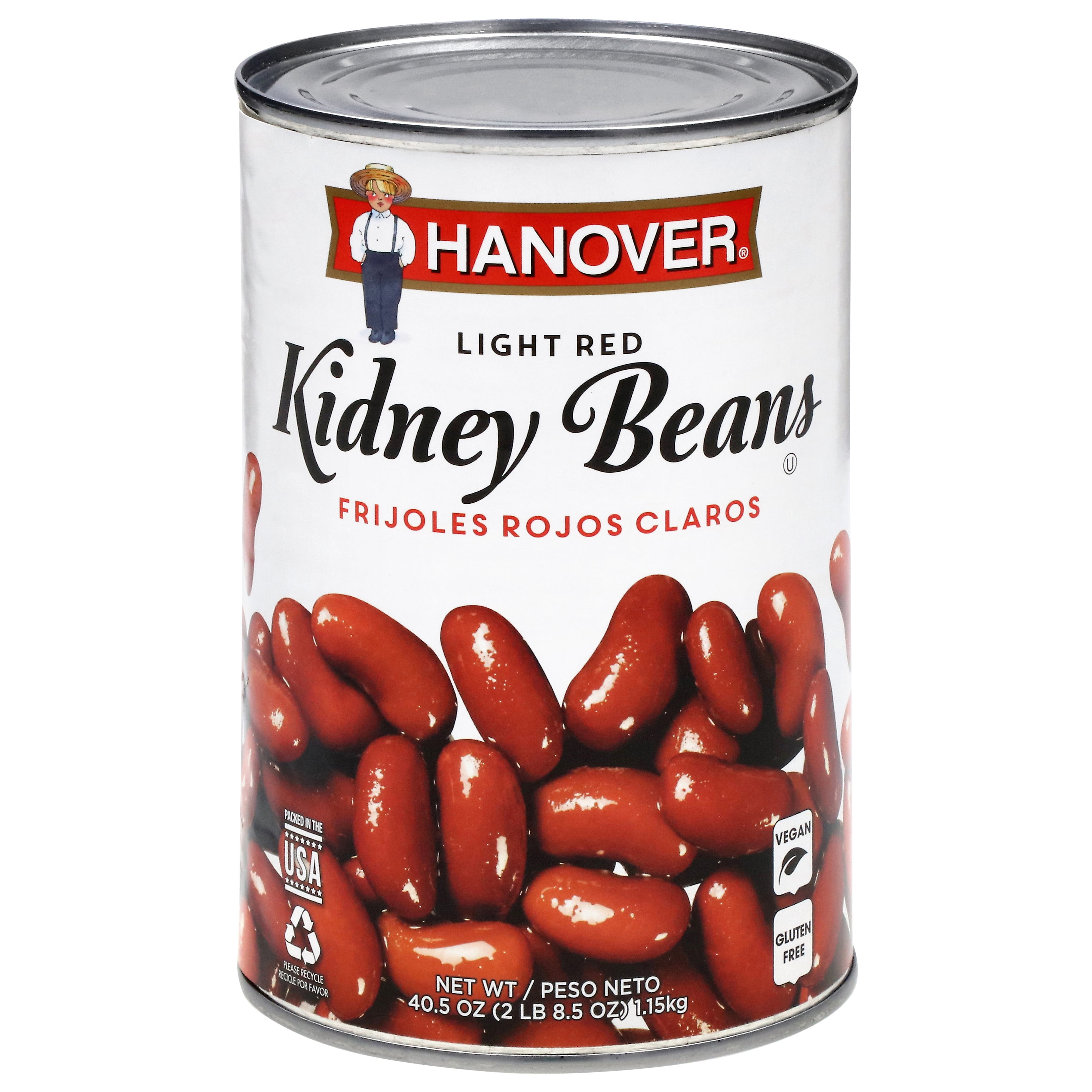 Hanover Redskin Kidney Beans Light Red, 40.5 oz Can – Family-Size Seasoned Beans for Chili, Rice, and Hearty Sides