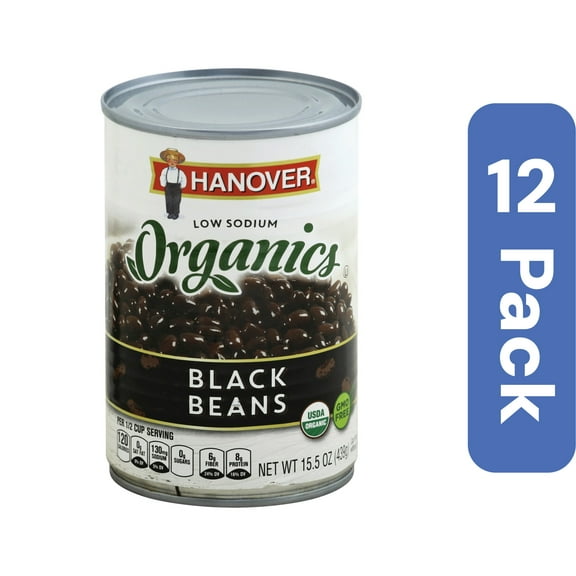 Hanover Low Sodium Black Beans 15.5 oz (Pack Of 12)