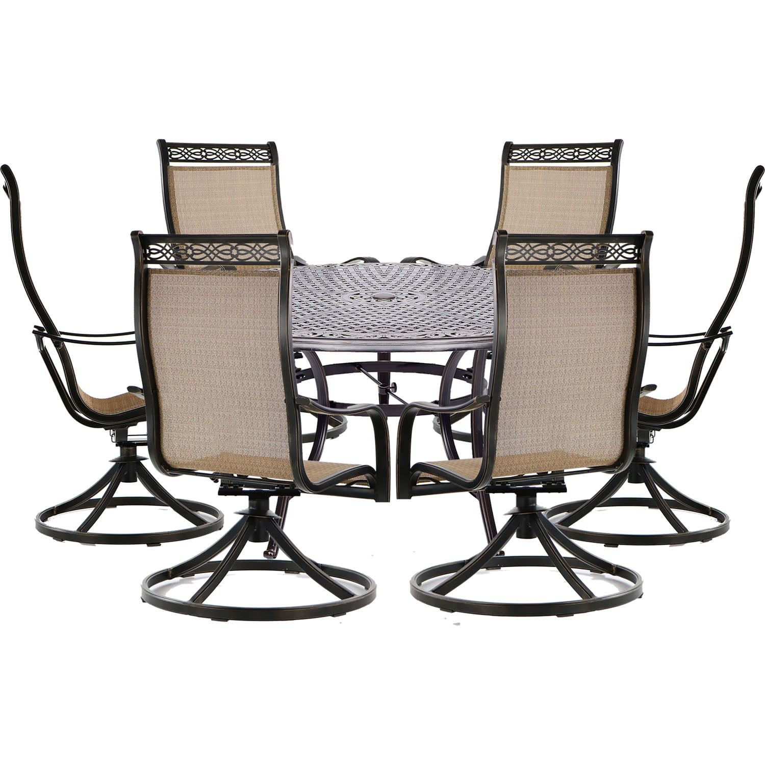 Hanover Monaco 7-Piece Aluminum Outdoor Dining Set with 2 Hanover Monaco 7-Piece Aluminum Outdoor Dining Set with 2