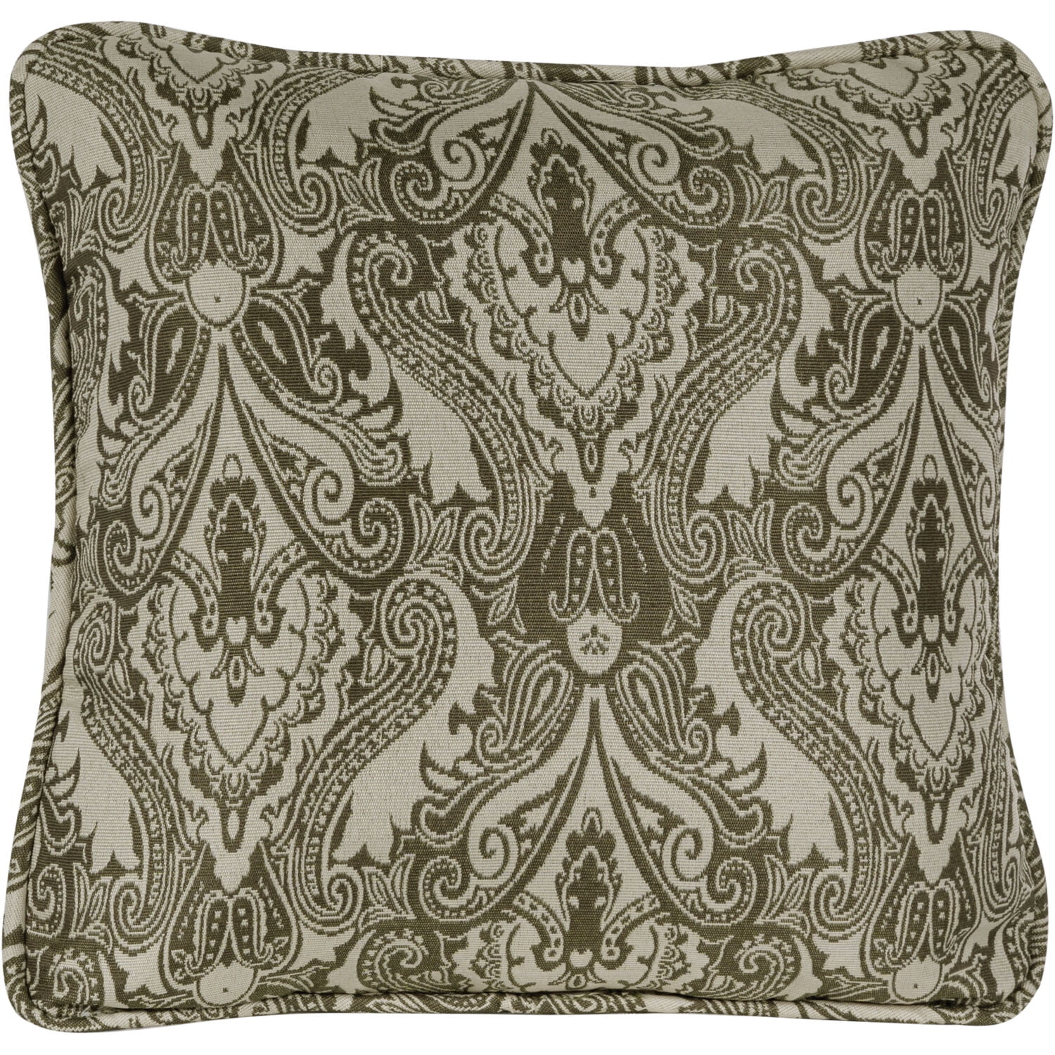 Vintage Meadow Green Indoor/Outdoor Square Throw Pillow