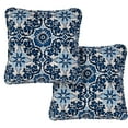 thumbnail image 1 of Hanover Medallion Indoor/Outdoor Throw Pillow, Decorative, Set of 2, Navy - HANTPMED-NVY-2, 1 of 5