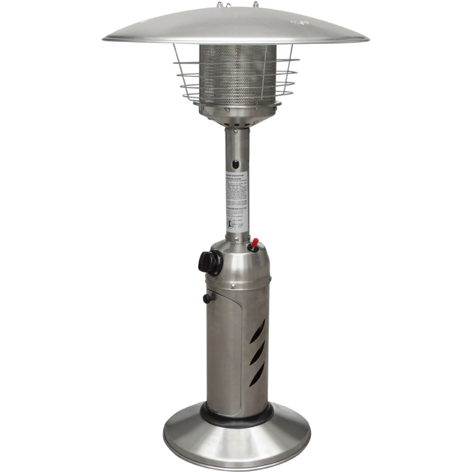 Hanover Mini Umbrella Tabletop Propane Patio Heater in Stainless Steel
