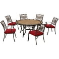 thumbnail image 1 of Hanover Monaco 7-Piece Dining Set in Red with Six Dining Chairs and a 60-in. Tile-Top Table, 1 of 9
