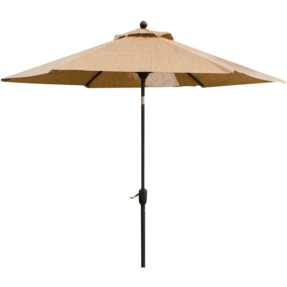 Hanover Monaco 9 Ft. Aluminum Table Umbrella with Long-Lasting, Fade and Weather-Resistant Fabric in Tan | MONACOUMB