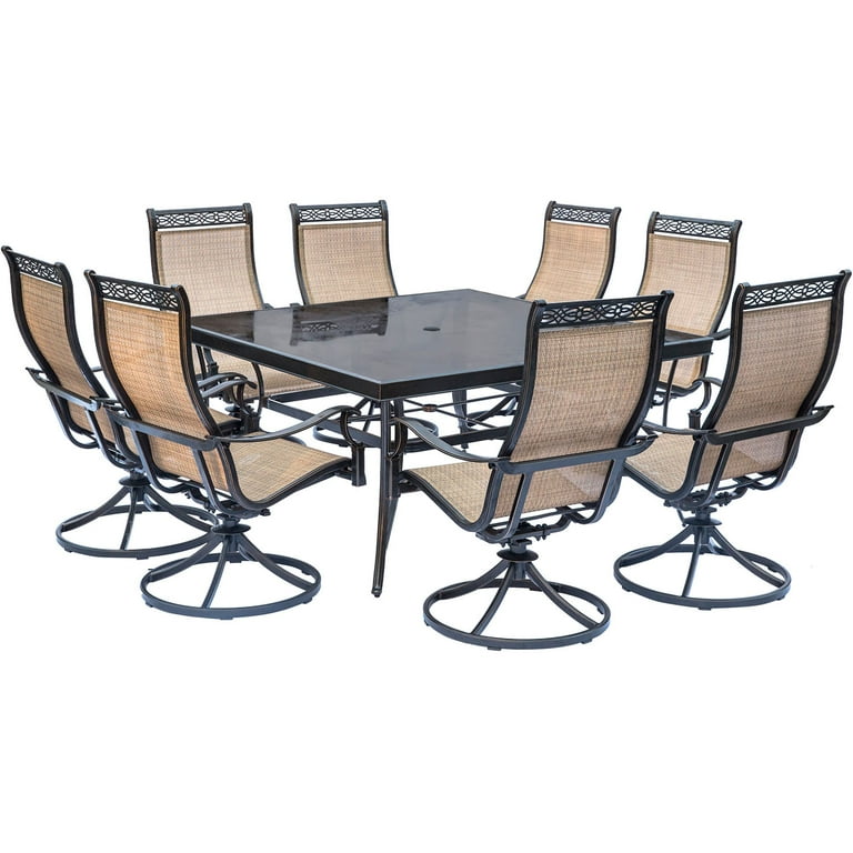 Hanover Monaco 9-Piece Rust-Free Aluminum Outdoor Patio