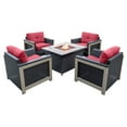thumbnail image 1 of Hanover Montana Aluminum 5 Piece Fire Pit Conversation Set, 1 of 7