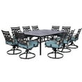 thumbnail image 1 of Hanover Montclair 11-Piece Dining Set with 10 Swivel Rockers, Ocean Blue, 1 of 13