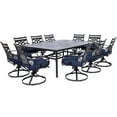 thumbnail image 1 of Hanover Montclair 11-Piece Modern Steel Foam Fabric Durable Dining Furniture Sets Navy Blue, 1 of 16