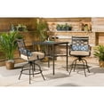 thumbnail image 1 of Hanover Montclair 3-Piece All-Weather Outdoor Counter-Height Patio Dining Set, 2 Cushioned Swivel Chairs and 33" Square Stamped Rectangle Table, MCLRDN5PCBR-TAN, 1 of 20