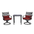 thumbnail image 1 of Hanover Montclair 3-Piece Bistro Dining Set in Chili Red with 2 Swivel Rockers and a 27-In.Square Table, 1 of 9