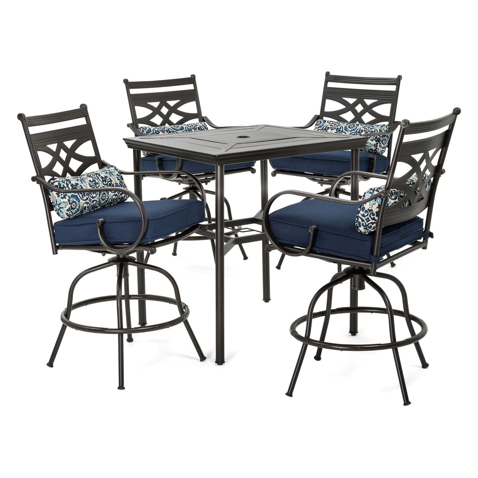 Hanover Montclair 5-Piece Steel Outdoor Counter-Height Dining Set with Chairs and Table, Seats 4 - image 1 of 12