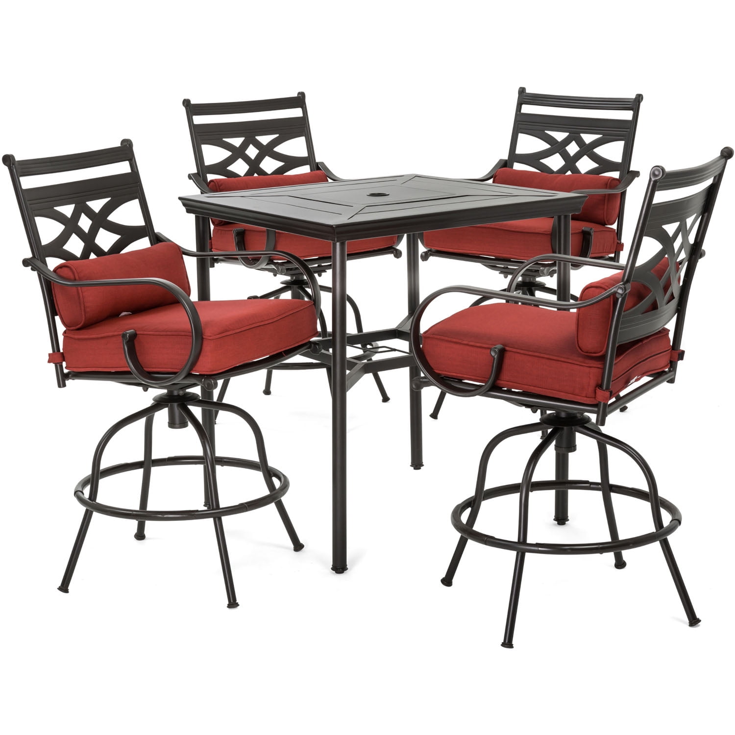 Hanover Montclair 5 Piece Steel Outdoor Counter Height Patio Dining Set with Bar Table Seats 4 Walmart