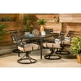 thumbnail image 1 of Hanover Montclair 7-Piece Steel Dining Set with 6 Swivel Rockers and Dining Table, Seats 6, 1 of 18