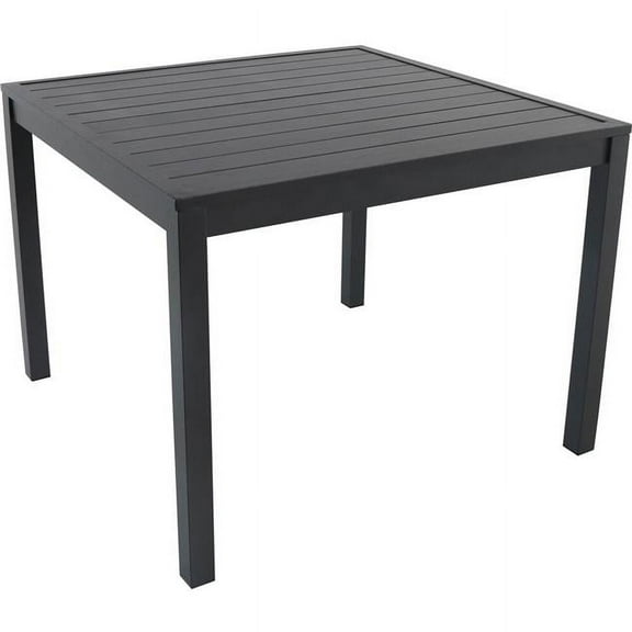 Hanover Napdnsqtbl Naples 38" Wide Square Aluminum Outdoor Casual Dining Table - Grey