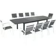 thumbnail image 1 of Hanover Naples 11 Pcs Aluminum Outdoor Dining Set, Gray/White, 1 of 15