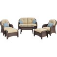 thumbnail image 1 of Hanover Newport 6-Piece Outdoor Wicker Lounge Set, 1 of 7