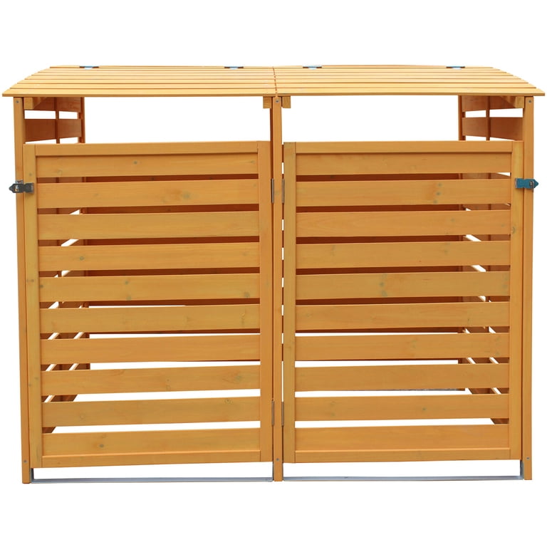 Hanover Outdoor 4.9 ft. x 4 ft. Wooden Trash Bin and Recyclables