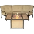 thumbnail image 1 of Hanover Outdoor Traditions 2-Piece Tile-Top Fire Pit Lounge Set, Natural Oat/Bronze, 1 of 8