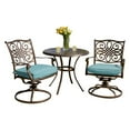 thumbnail image 1 of Hanover Outdoor Traditions 3-Piece Swivel Bistro Set, Ocean Blue, 1 of 12