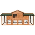 thumbnail image 1 of Hanover Outdoor Wooden Elevated Rabbit Hutch with Ramp, Run, Waterproof Roof and Removable Tray 6.5 Ft. W x 1.7 Ft. D x 2.8 Ft. H, 1 of 10