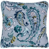 Hanover Paisley Indoor/Outdoor Throw Pillow, Decorative, Set of 1, Grey/Blue - HANTPPAIS-GYB