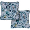 thumbnail image 1 of Hanover Paisley Indoor/Outdoor Throw Pillow, Decorative, Set of 2, Grey/Blue - HANTPPAIS-GYB-2, 1 of 4