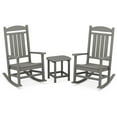 thumbnail image 1 of Hanover Pineapple Cay All-Weather 3-Piece Outdoor Patio Porch Rocker Chat Set, 2 Rockers and Side Table, Eco-Friendly, Recycled Material, - PINE3PC-GRY, 1 of 6