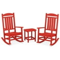 thumbnail image 1 of Hanover Pineapple Cay All-Weather 3-Piece Outdoor Patio Porch Rocker Chat Set, 2 Rockers and Side Table, Eco-Friendly, Recycled Material, - PINE3PC-RED, 1 of 6