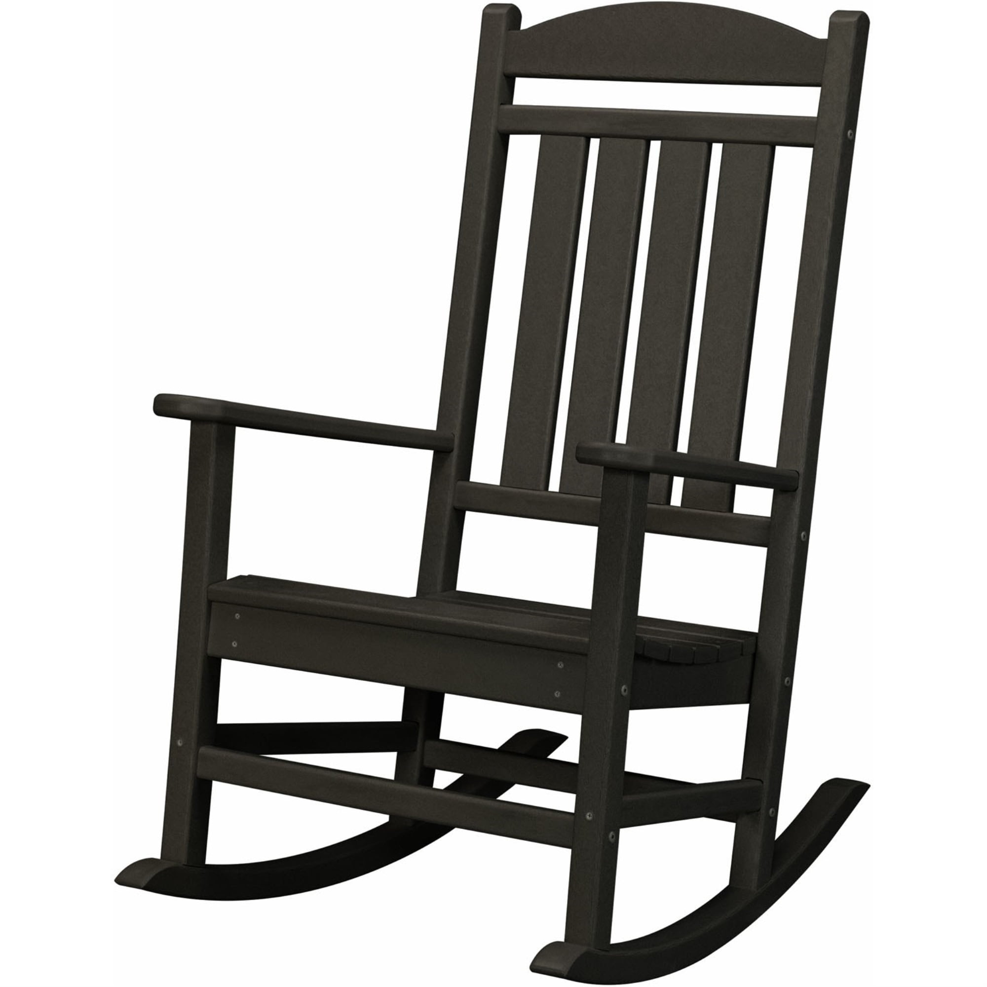 Pineapple Cay Traditional Black HDPE Outdoor Rocking Chair
