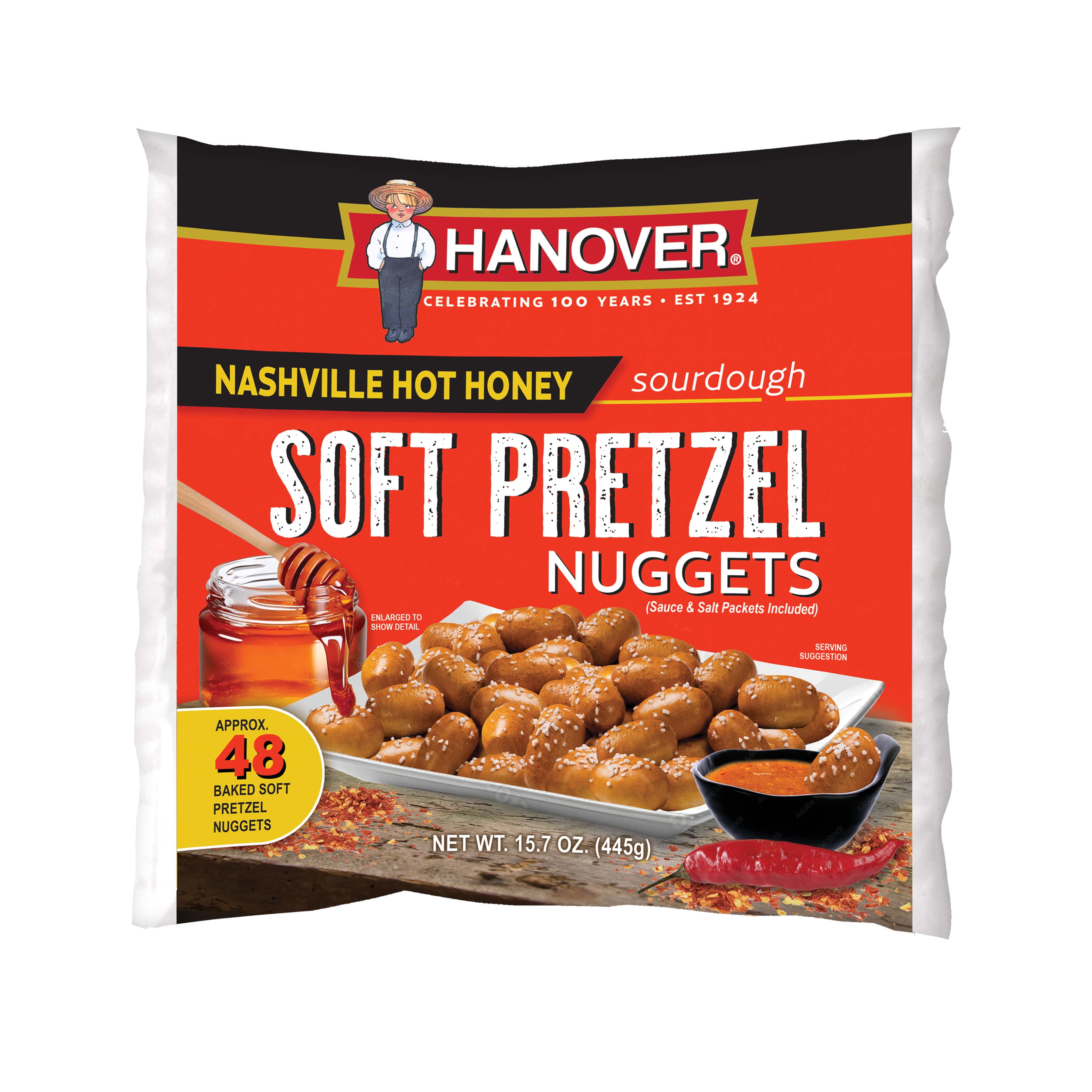 Hanover Sourdough Soft Pretzel Nuggets Nashville Hot Honey, 48