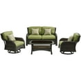 thumbnail image 1 of Hanover Strathmere 4-Piece Wicker and Steel Outdoor Conversation Set, Cilantro Green, 1 of 16