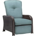 thumbnail image 1 of Hanover Strathmere Wicker and Steel Outdoor Patio Lounge Chair, Ocean Blue, 1 of 11