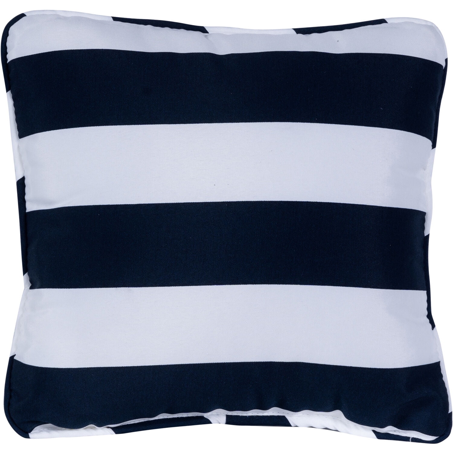 Navy and White Striped Indoor/Outdoor Square Throw Pillow Set