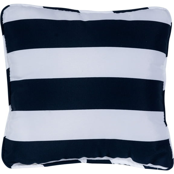 Hanover Stripe Indoor/Outdoor Throw Pillow, Decorative, Set of 1, Navy - HANTPSTRP-NVY