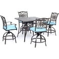 thumbnail image 1 of Hanover Traditions 5-Piece Outdoor High-Dining Set with Square Cast-Top Table and 4 Tall Swivel Rockers, 1 of 12
