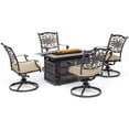 thumbnail image 1 of Hanover Traditions 5-Piece Seating Set in Tan with a 30,000 BTU Fire Pit Table and 4 Swivel Rockers, 1 of 19