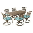 thumbnail image 1 of Hanover Traditions 7 Pcs Aluminum Outdoor Dining Set with Cast-top Table, Blue, 1 of 9
