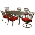 thumbnail image 1 of Hanover Traditions 7-Piece Outdoor Dining Set with Cast-Top Table, 2 Swivel Rockers, 4 Stationary Chairs, 1 of 24