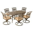 thumbnail image 1 of Hanover Traditions 7-Piece Patio Dining Set, Cast Aluminum Top, Seats 6, Tan, 1 of 20