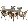 thumbnail image 1 of Hanover Traditions 7-Piece Rust-Free Aluminum Outdoor Patio Dining Set with Tan Cushions, 6 Dining Chairs and Aluminum Rectangular Dining Table | TRADITIONS7PC, 1 of 24