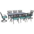 thumbnail image 1 of Hanover Traditions 9-Piece Aluminum Outdoor Dining Set Seats up to 8 People, Blue, 1 of 17